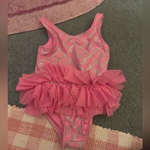 Cat & Jack Pink Swimsuit with Tulle Accents